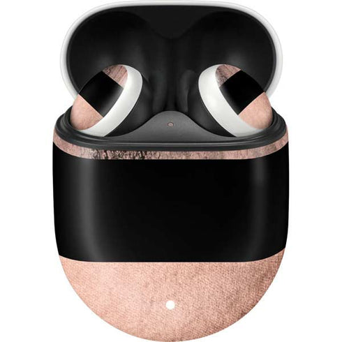Rose Gold and Black Marble Google Pixel Buds Skin
